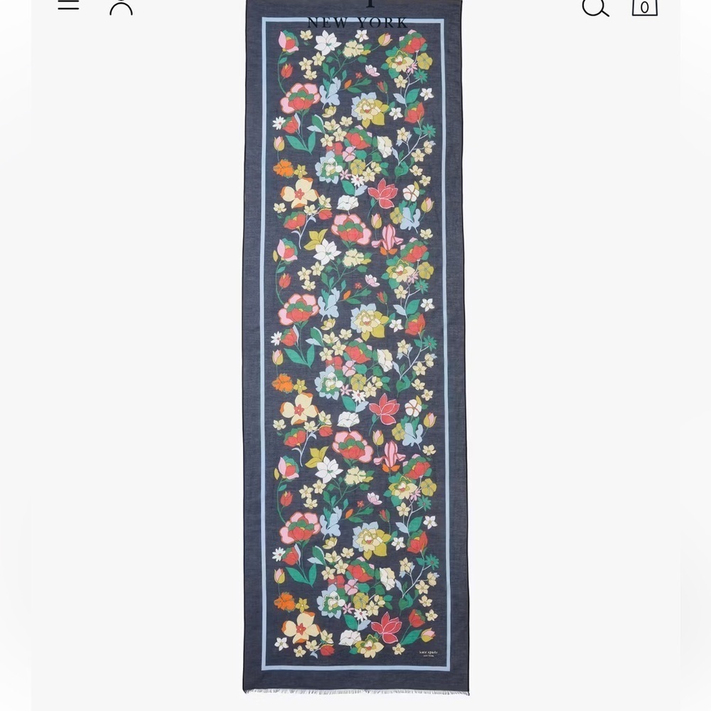 Kate Spade Floral Garden Oblong Scarf NWT